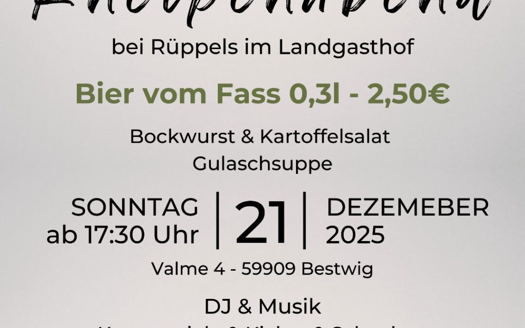 Kneipenabend Rüppel 21.12.2025