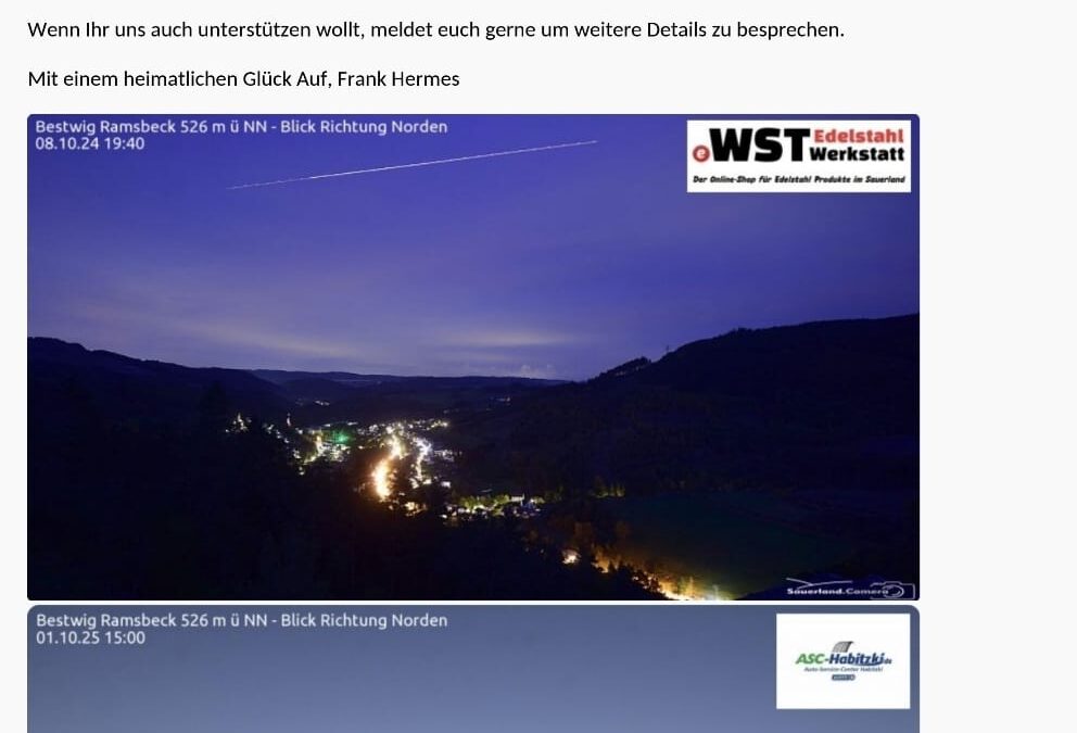 Sponsorensuche Kamera am Kamin